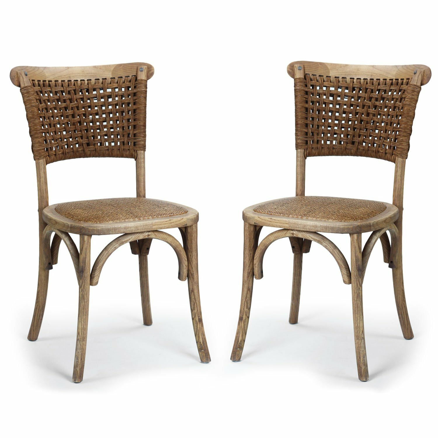 AdecoTrading Dining Cane Solid Wood Dining Chair & Reviews | Wayfair